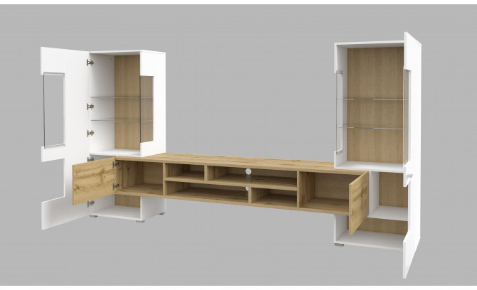 Sekcija COBY 247JMB10 Biały Połysk / Dąb Wotan